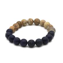 Cargar imagen en el visor de la galería, Pulsera Jasper Lapislázuli plata 950