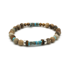Cargar imagen en el visor de la galería, Pulsera Jasper Turquesa plata 950