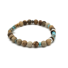 Cargar imagen en el visor de la galería, Pulsera Jasper Turquesa plata 950