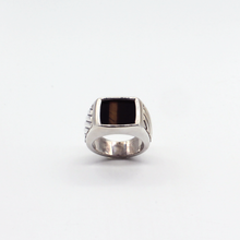 Cargar imagen en el visor de la galería, Anillo Rectangular Yur Raya Ojo de Tigre plata 950