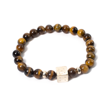 Cargar imagen en el visor de la galería, Pulsera Dado Ojo Tigre plata 950