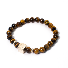 Cargar imagen en el visor de la galería, Pulsera Dado Ojo Tigre plata 950