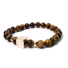 Cargar imagen en el visor de la galería, Pulsera Dado Ojo Tigre plata 950