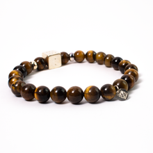 Cargar imagen en el visor de la galería, Pulsera Dado Ojo Tigre plata 950