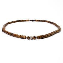 Cargar imagen en el visor de la galería, Collar Ojo de Tigre plata 950