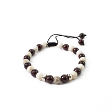 Cargar imagen en el visor de la galería, Pulsera Howlite Granate plata 950
