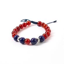 Cargar imagen en el visor de la galería, Pulsera Lapislázuli Cornalina plata 950