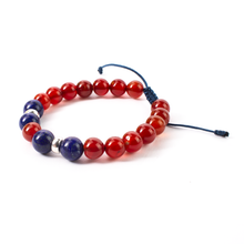 Cargar imagen en el visor de la galería, Pulsera Lapislázuli Cornalina plata 950