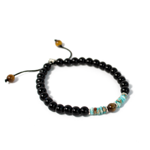 Cargar imagen en el visor de la galería, Pulsera Ónix Turquesa plata 950