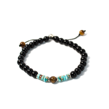 Cargar imagen en el visor de la galería, Pulsera Ónix Turquesa plata 950