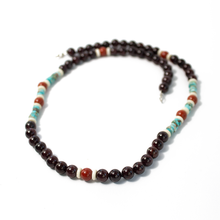 Cargar imagen en el visor de la galería, Collar Granate Turquesa plata 950