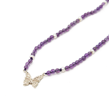 Cargar imagen en el visor de la galería, Collar Mariposa Amatista plata 950