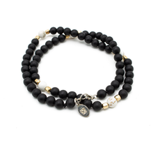 Cargar imagen en el visor de la galería, Collar Ónix Howlite plata 950