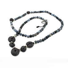 Cargar imagen en el visor de la galería, Collar Ónix Piedra Volcánica plata 950