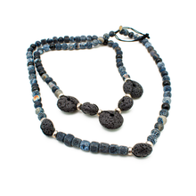 Cargar imagen en el visor de la galería, Collar Ónix Piedra Volcánica plata 950