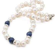 Cargar imagen en el visor de la galería, Collar Perla 3 Lapislázuli plata 950