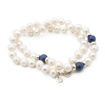 Cargar imagen en el visor de la galería, Collar Perla 3 Lapislázuli plata 950