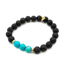 Cargar imagen en el visor de la galería, Pulsera Turquesa Volcánica plata 950