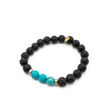 Cargar imagen en el visor de la galería, Pulsera Turquesa Volcánica plata 950