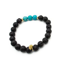 Cargar imagen en el visor de la galería, Pulsera Turquesa Volcánica plata 950