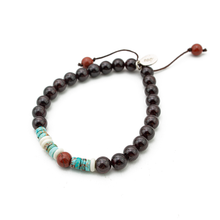 Cargar imagen en el visor de la galería, Pulsera Granate Turquesa plata 950