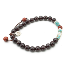 Cargar imagen en el visor de la galería, Pulsera Granate Turquesa plata 950