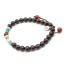 Cargar imagen en el visor de la galería, Pulsera Granate Turquesa plata 950
