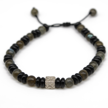 Cargar imagen en el visor de la galería, Pulsera Labradorita plata 950