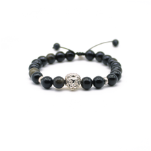 Cargar imagen en el visor de la galería, Pulsera León Obsidiana plata 950