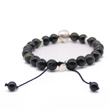 Cargar imagen en el visor de la galería, Pulsera León Obsidiana plata 950