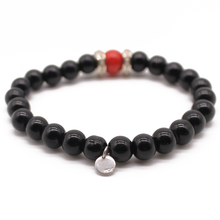 Cargar imagen en el visor de la galería, Pulsera Ónix Coral plata 950