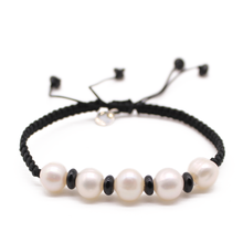Cargar imagen en el visor de la galería, Pulsera Tejida Perla plata 950