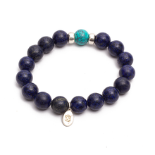 Cargar imagen en el visor de la galería, Pulsera Lapislázuli Turquesa plata 950
