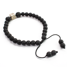 Cargar imagen en el visor de la galería, Pulsera Logo Ònix mate plata 950