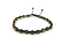 Cargar imagen en el visor de la galería, Pulsera Cubo Ojo de Tigre plata 950