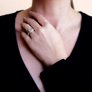 Anillo Flor plata 950