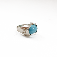 Cargar imagen en el visor de la galería, Anillo Triqueta Turquesa tratada plata 950
