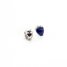 Cargar imagen en el visor de la galería, Arete Broquel Lapislázuli Gota, plata 950
