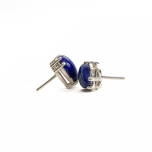 Cargar imagen en el visor de la galería, Arete Broquel Lapislázuli Gota, plata 950

