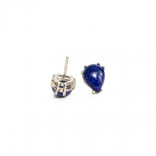 Cargar imagen en el visor de la galería, Arete Broquel Lapislázuli Gota, plata 950
