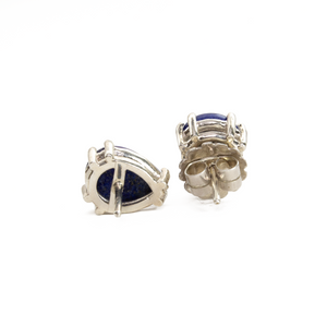 Arete Broquel Lapislázuli Gota, plata 950