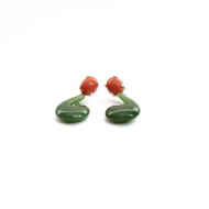 Arete Coral Jade, plata 950