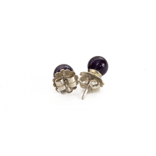 Cargar imagen en el visor de la galería, Arete Broquel Amatista, plata 950
