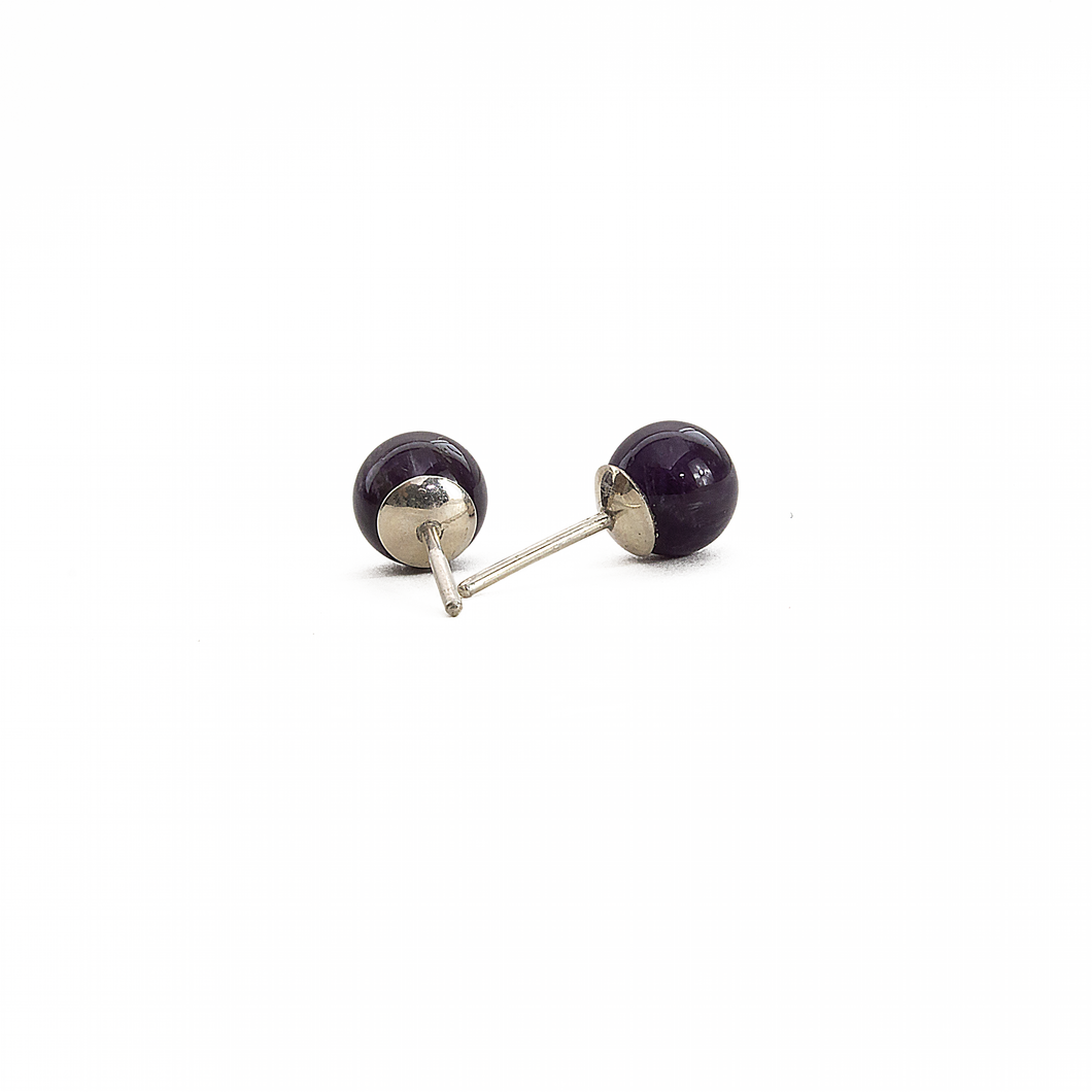 Arete Broquel Amatista, plata 950