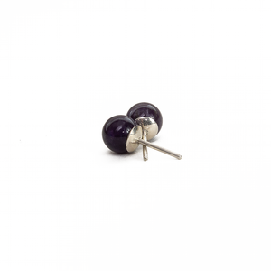 Arete Broquel Amatista, plata 950