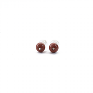 Arete Broquel Jasper Rojo 6mm, plata 950