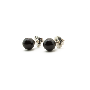 Arete Broquel Ónix plata 950