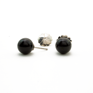 Arete Broquel Ónix plata 950