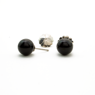 Arete Broquel Ónix plata 950
