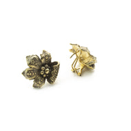 Arete Flor Rosita  Dorada plata 950